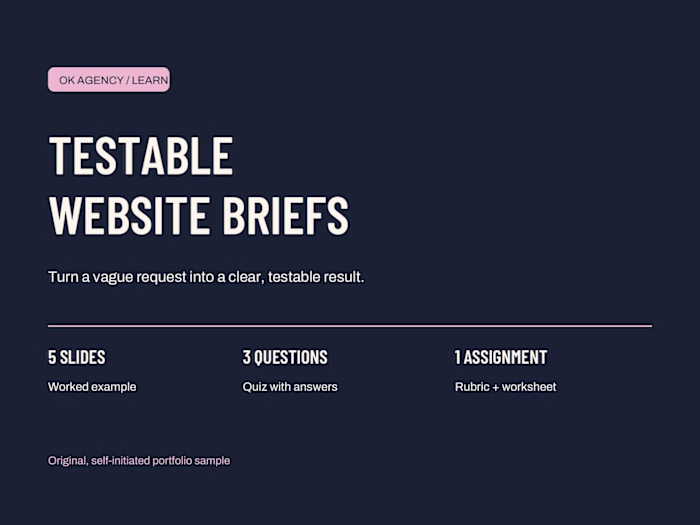 Testable Website Briefs - Mini Lesson