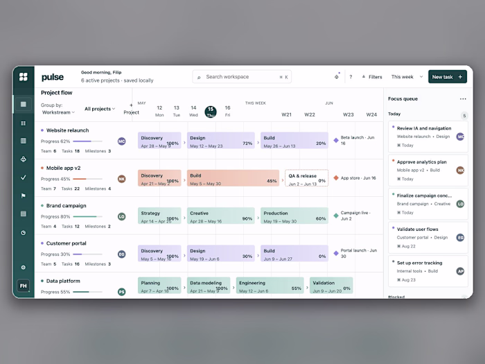 Pulse — Project & Team Dashboard