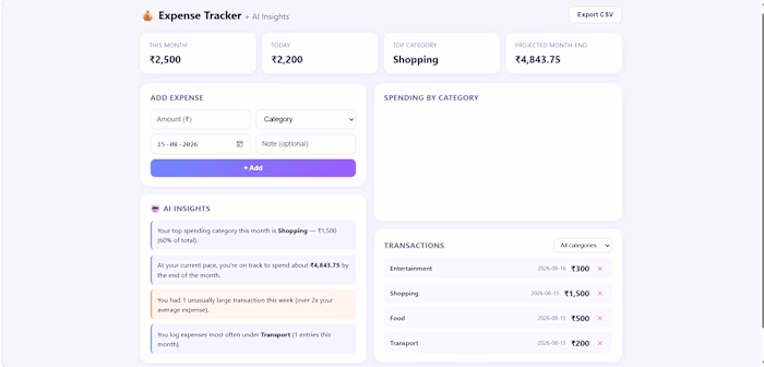 A personal finance tracker with