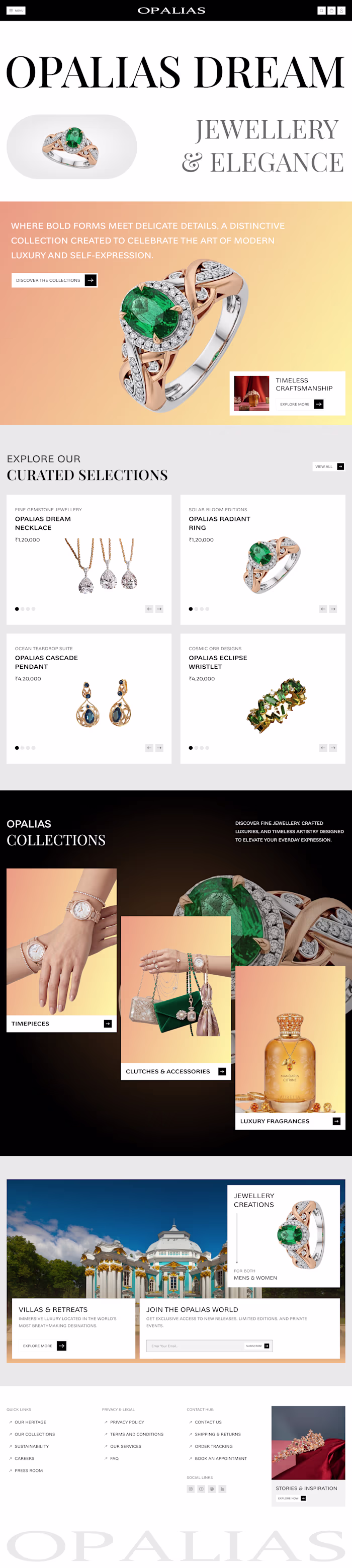 OPALIAS - The Art of Timeless Beauty | Landing Page