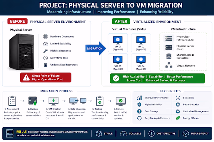 Successfully converted Production Live Database Server Physi...