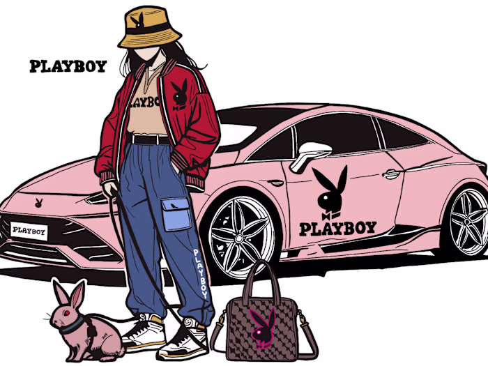 Playboy Lifestyle Illustration — Full Brand Expression