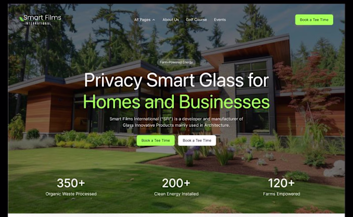 Smart Glass — Privacy Glass Hero Section