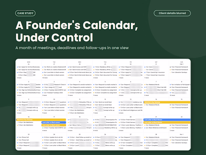 Calendar Management for a Nonprofit Founder