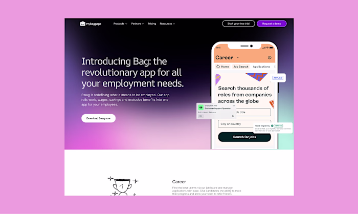 MyBaggage B2B HR and Operations Landing Page Design