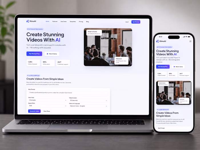 KimoAi Website development