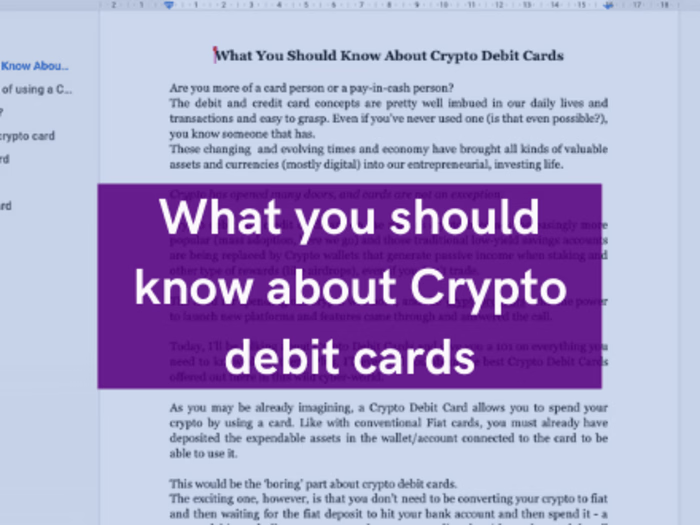 💳 Crypto debit cards