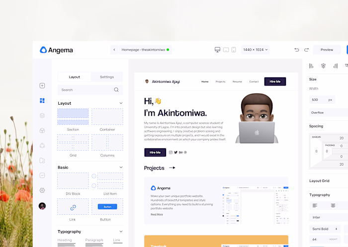 Angema - No-Code Website Builder