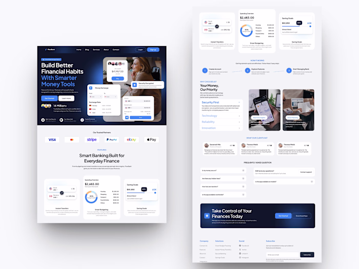 A modern fintech landing page