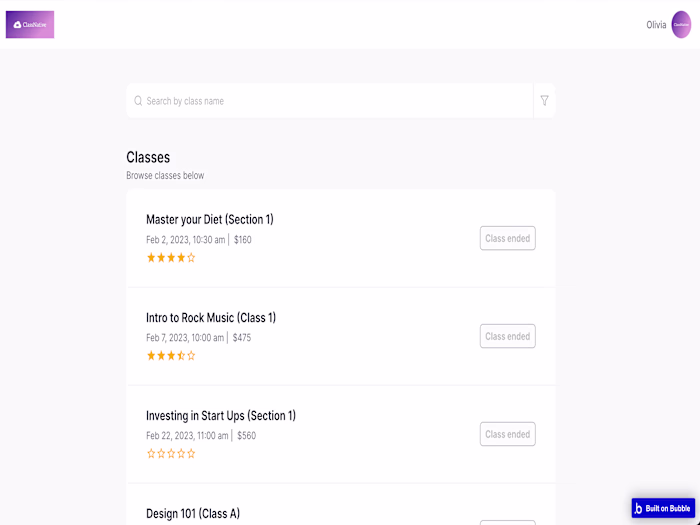 ClassNative Web app (2-sided marketplace)