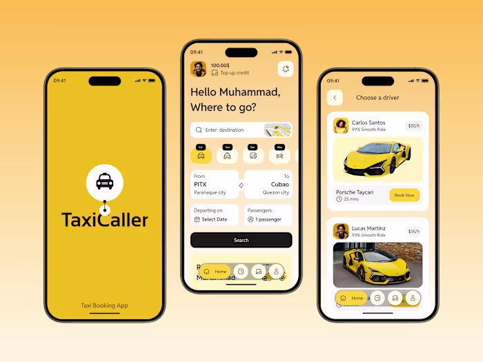 TAXI BOOKING APP BRANDING | UI/UX