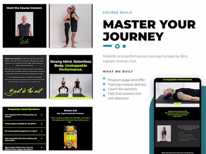 Kajabi Sales Page Development for Athlete Membership