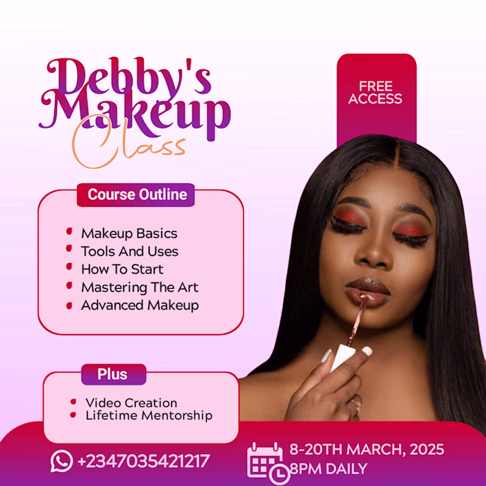 Makeup class e flyer design 
