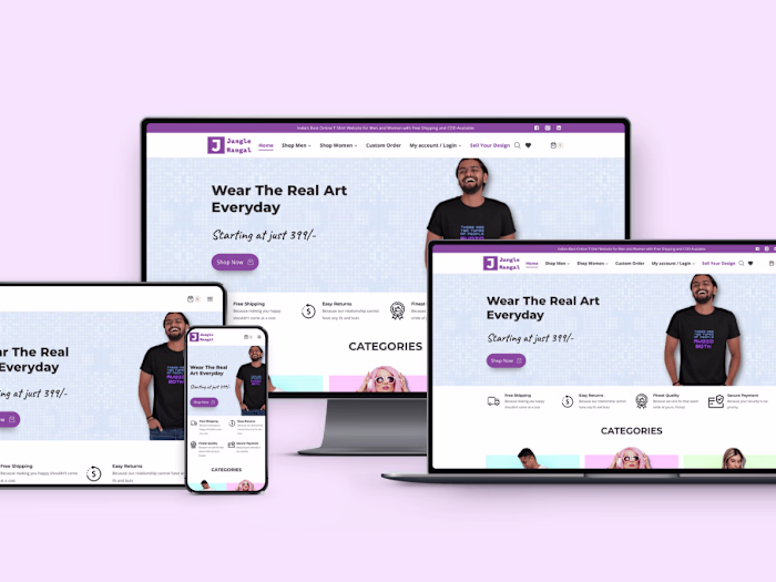 Ecommerce Website Development for a company in fashion industry