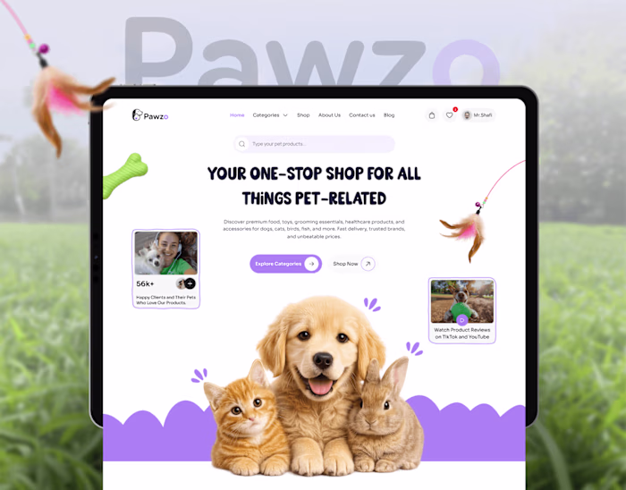 Pawzo – Modern Pet Products E-Commerce Website