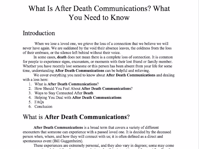 SEO Article Writing for Memorial Jewelry Website