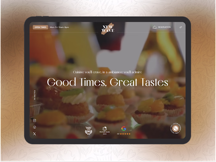 Framer design for restaurants, bars & cafes.