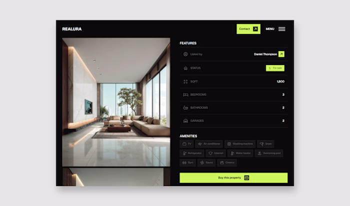 Property detail page - Realura