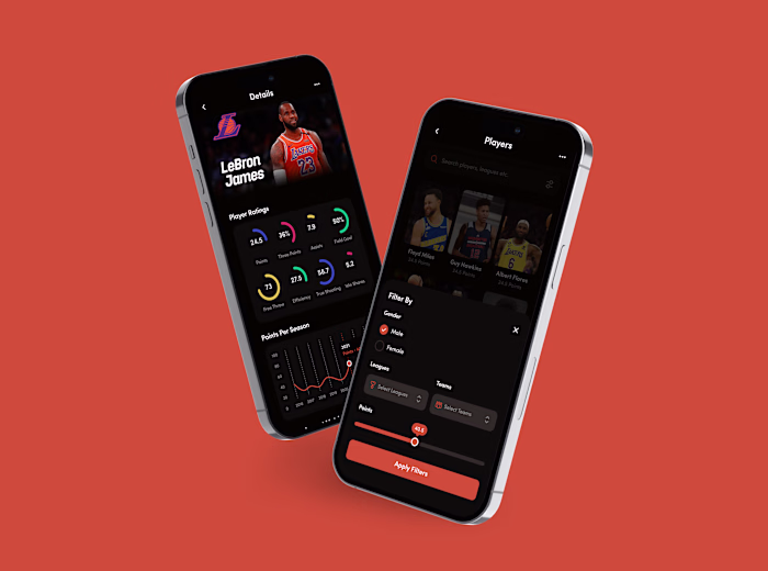 Basketball Sports Mobile App UI UX Design
