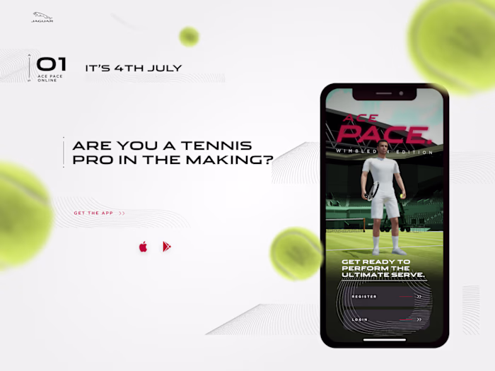 Ace Pace - Jaguar Wimbledom Webflow landing page