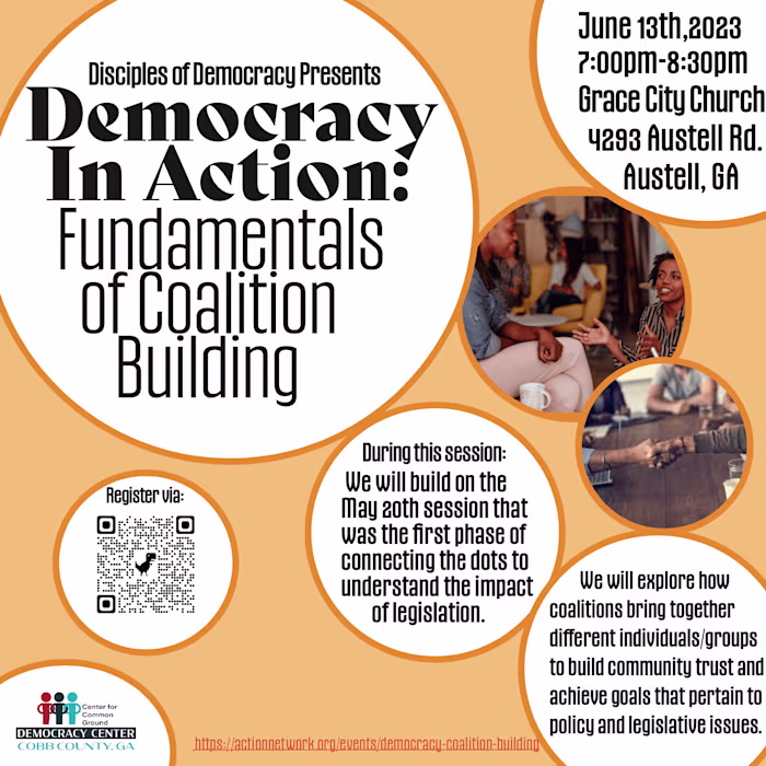 Disciples of Democracy: Coalition Building Infographic
