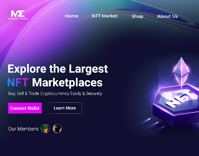 Web3 Landing Page design for Magic Eden
