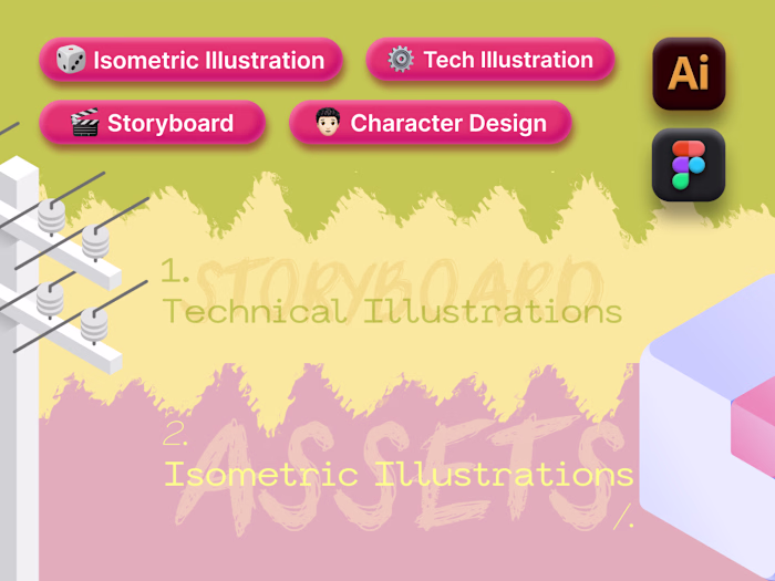 Concept art & Storyboard Illustrations | Isometric for Animation