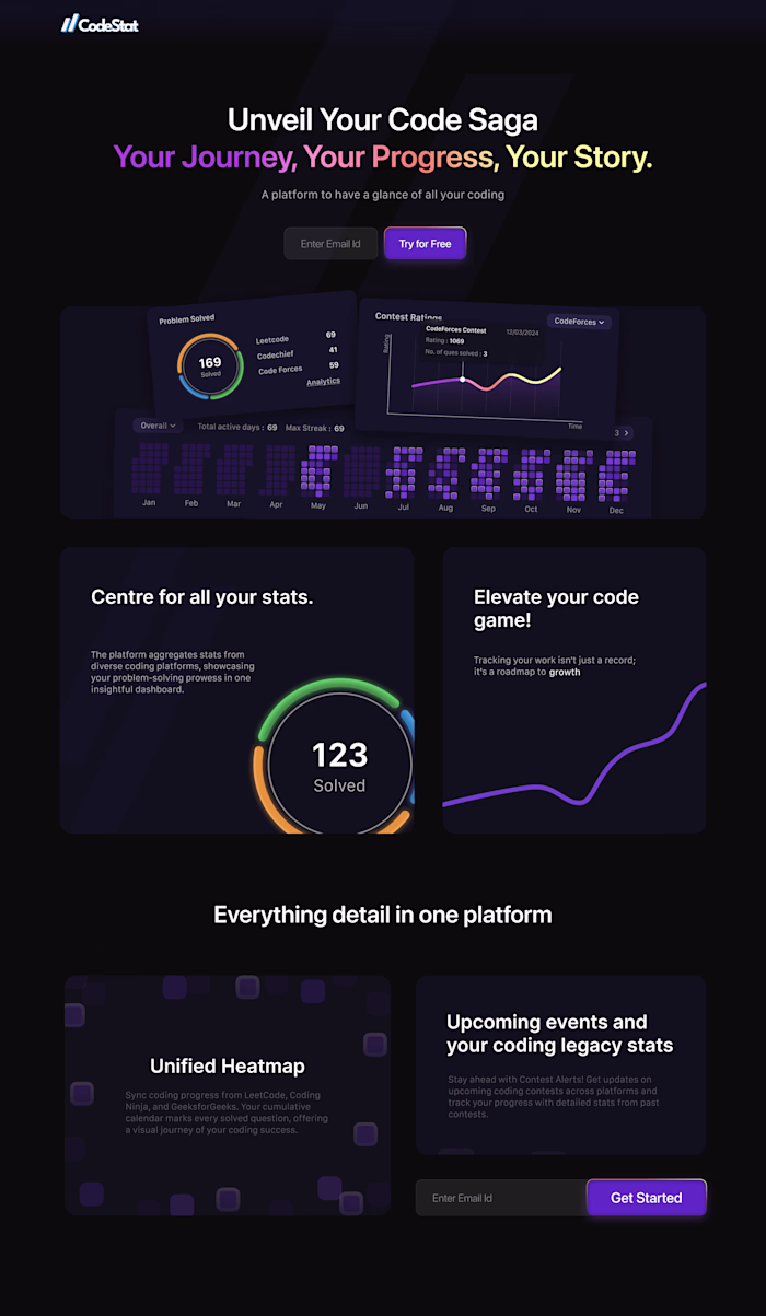 Landing page for a coding tool 