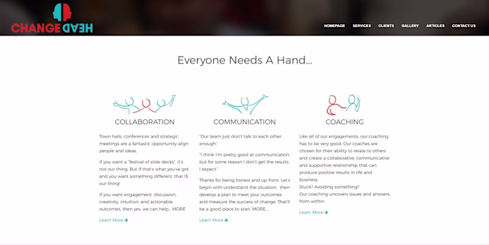 Changehead.com - Custom Wordpress Site