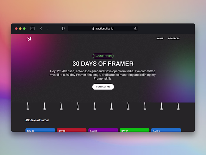 30 Days of Framer Challenge