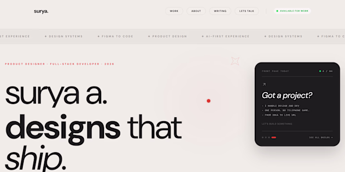 Cinematic Designer Portfolio
Description:
A cinematic portfolio