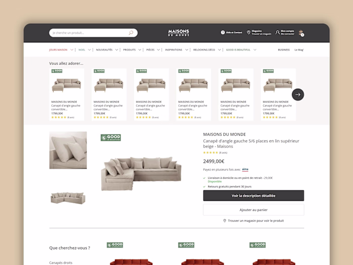Maison Du Monde Landing Page