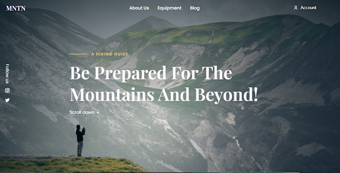 Responsive Hiking Website Template Design