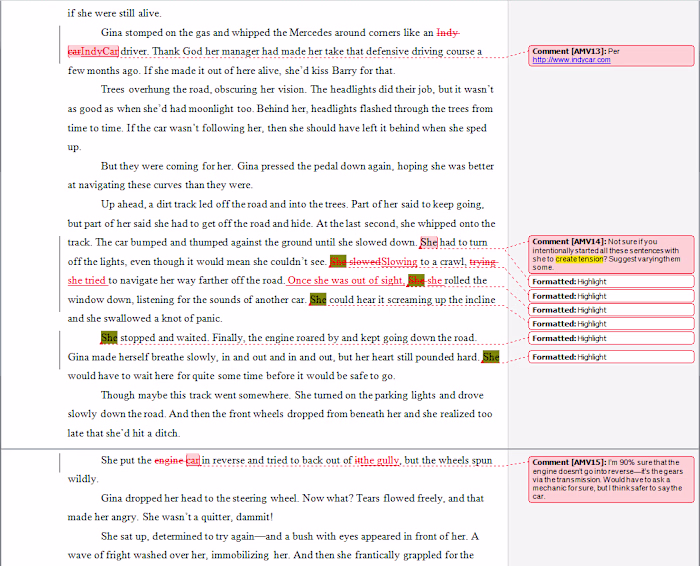 line editing mock-up