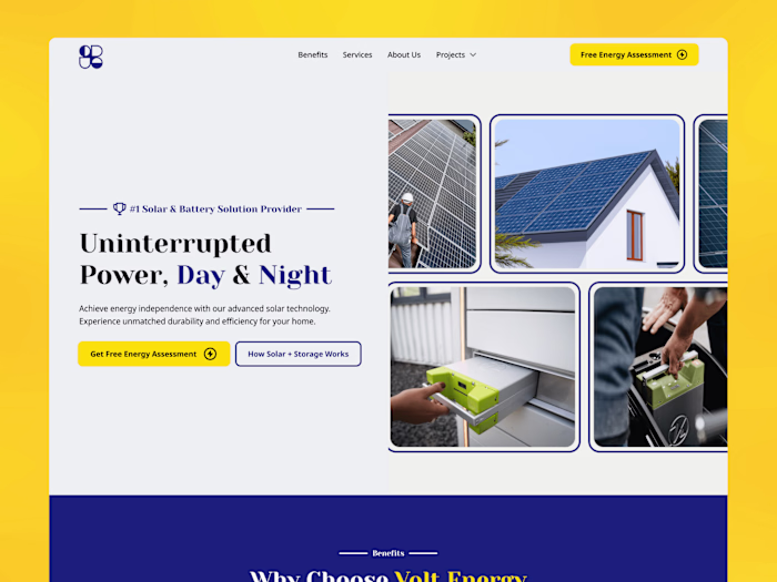 Volt Energy 🔋 | Solar & Battery Solutions Website Design