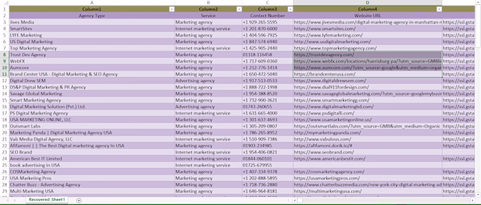 Comprehensive Database of Marketing