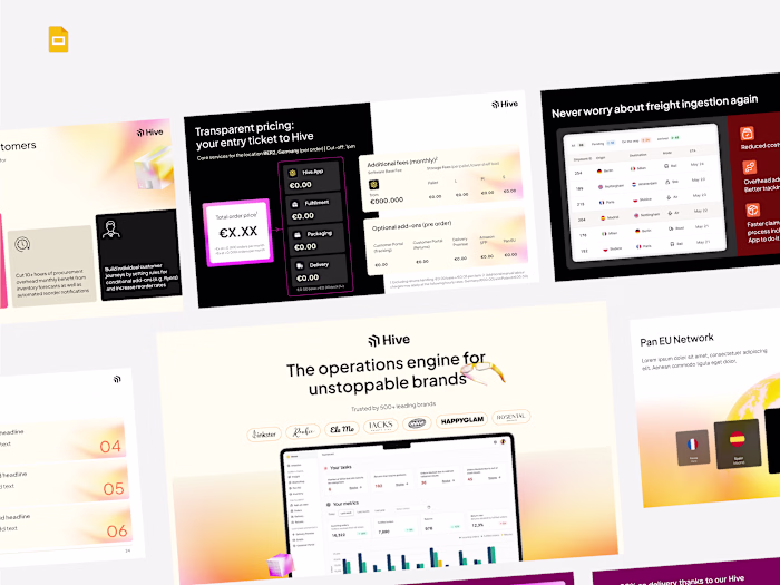 Google Slides Template & Sales Deck Design For Hive
