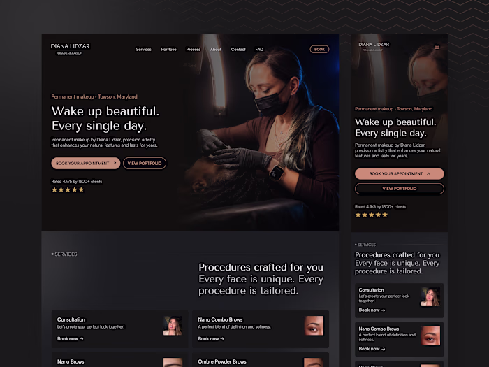Permanent Makeup Studio Website Design