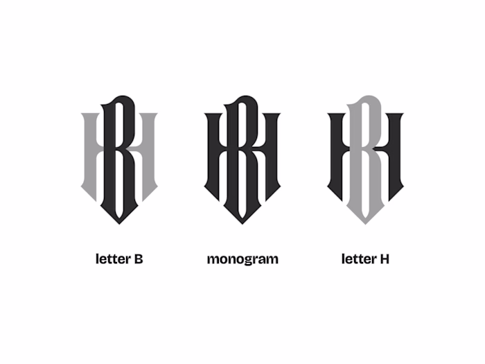 HB BH Monogram Typography Exclusive Logo Design for Sale by ...
