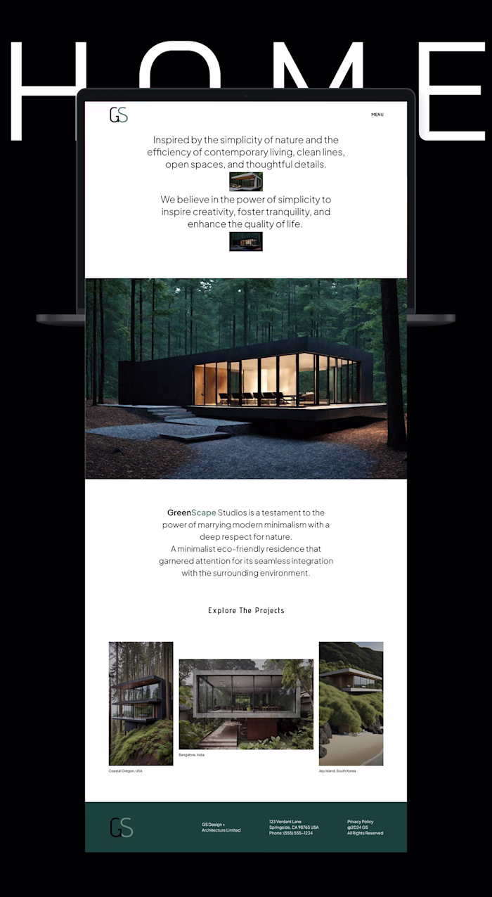Green Scape Architecture Website Design