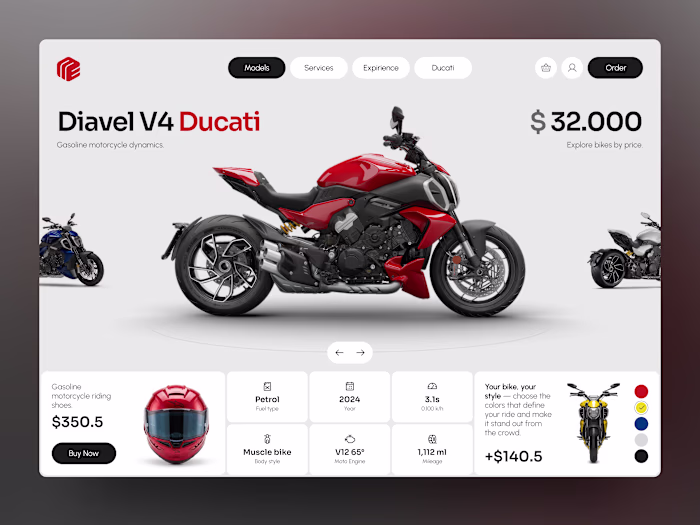 Motorcycle E-Commerce Website Design
