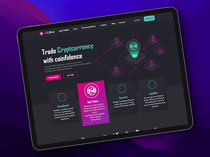 Cryptocurrency website design