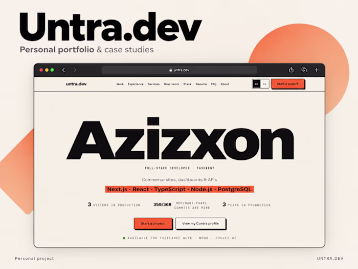 Untra.dev — Personal Portfolio & Case Studies