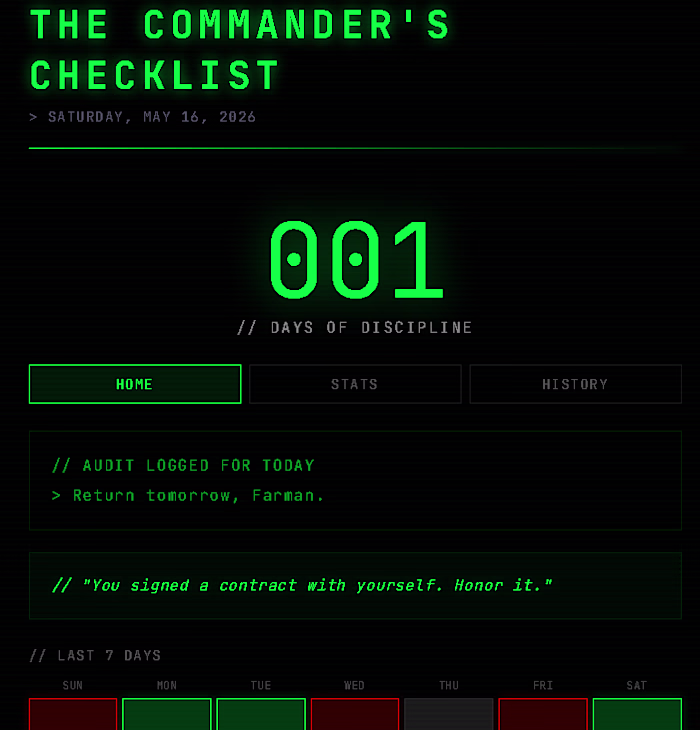 Master Daily Discipline with Commander’s Checklist Tracker