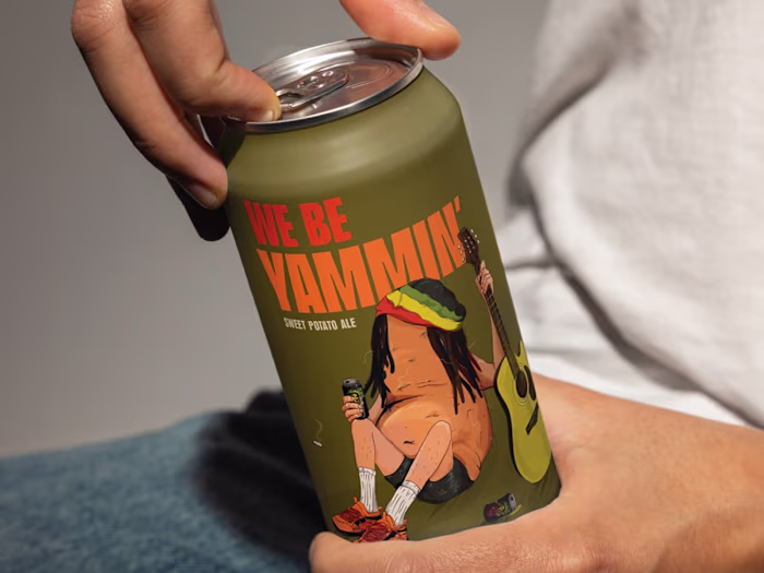 Illustrated Beer Label: “We Be Yammin’”
