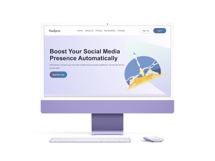 Landing Page of Social Media Bot for Youtubers