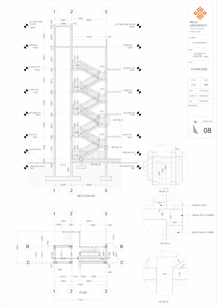 Staircase — Architectural Working Drawing