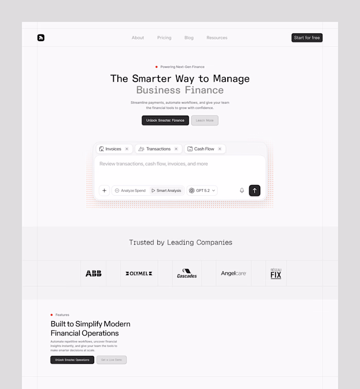 SaaS landing page