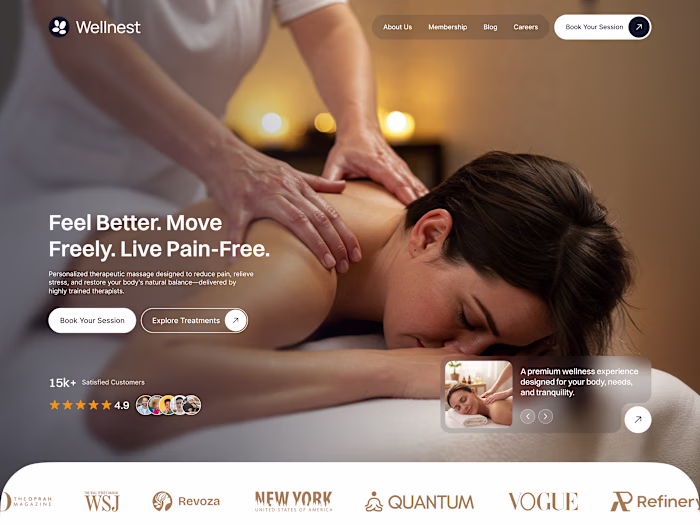 Massage Therapy & Wellness Landing Page