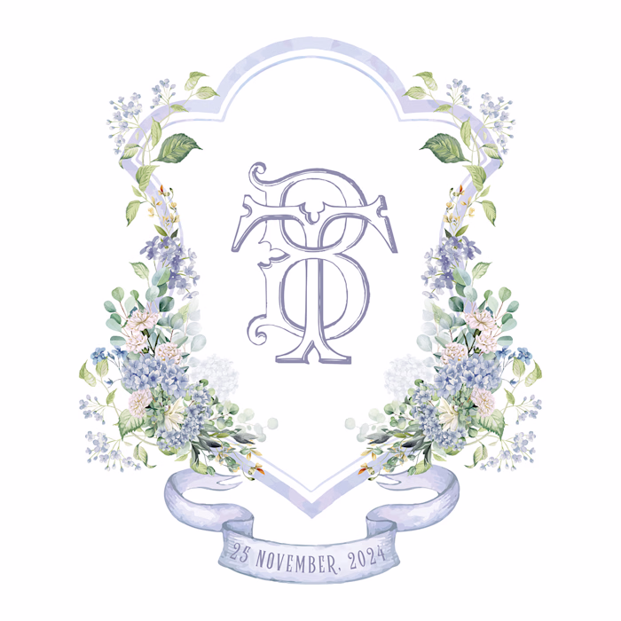 Watercolor wedding crest :: Behance